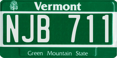 VT license plate NJB711