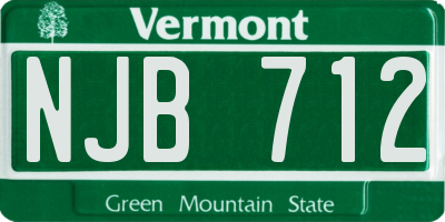 VT license plate NJB712