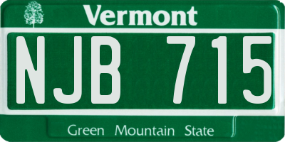 VT license plate NJB715