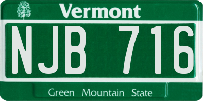 VT license plate NJB716