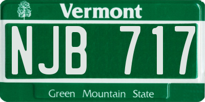 VT license plate NJB717