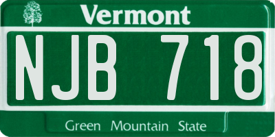 VT license plate NJB718