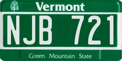 VT license plate NJB721
