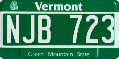 VT license plate NJB723