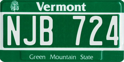 VT license plate NJB724