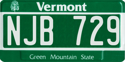 VT license plate NJB729