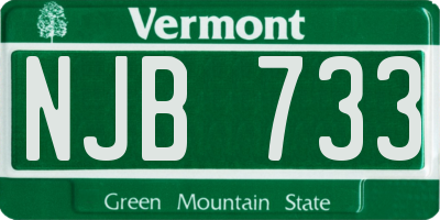 VT license plate NJB733