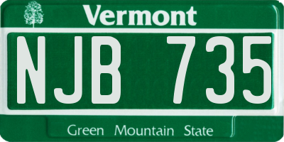 VT license plate NJB735