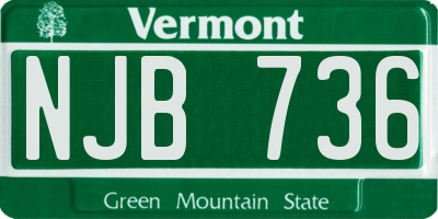 VT license plate NJB736