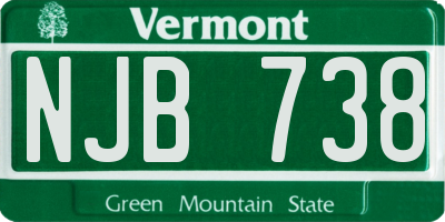 VT license plate NJB738