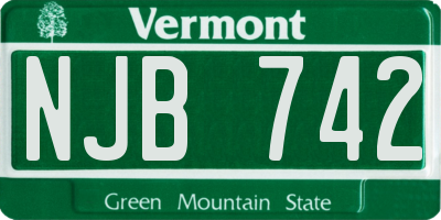 VT license plate NJB742