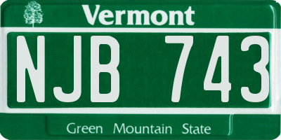 VT license plate NJB743