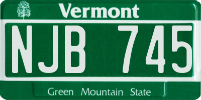 VT license plate NJB745