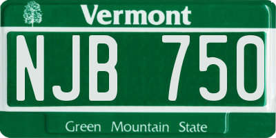 VT license plate NJB750
