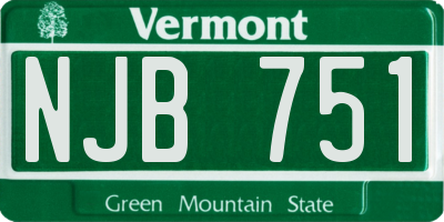 VT license plate NJB751