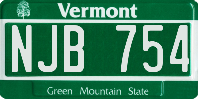 VT license plate NJB754