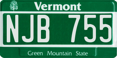 VT license plate NJB755
