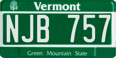 VT license plate NJB757