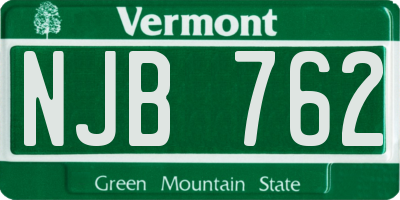 VT license plate NJB762