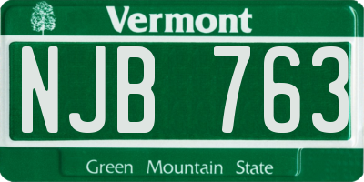 VT license plate NJB763