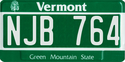 VT license plate NJB764