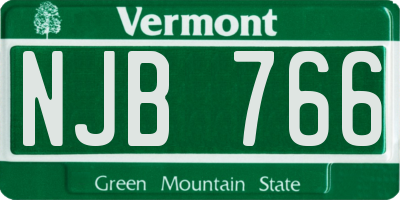 VT license plate NJB766
