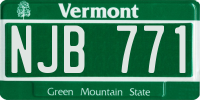 VT license plate NJB771