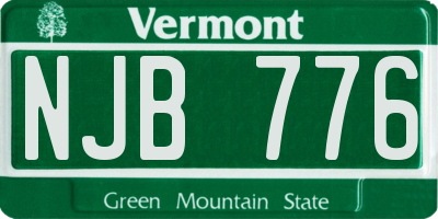 VT license plate NJB776