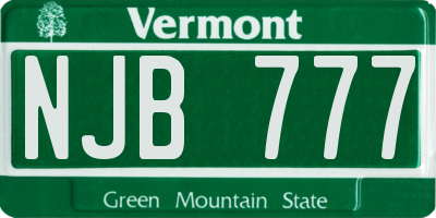 VT license plate NJB777