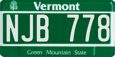 VT license plate NJB778