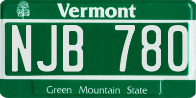 VT license plate NJB780