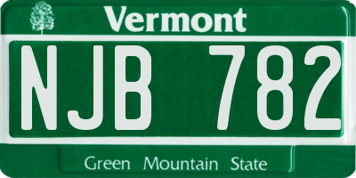VT license plate NJB782