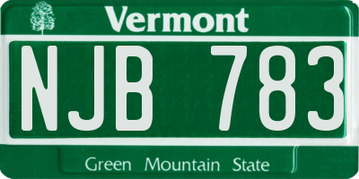 VT license plate NJB783