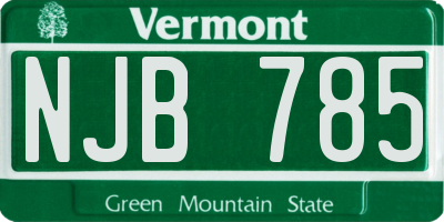 VT license plate NJB785