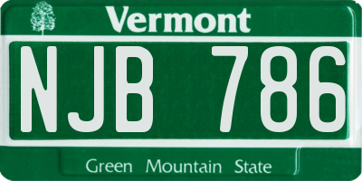 VT license plate NJB786