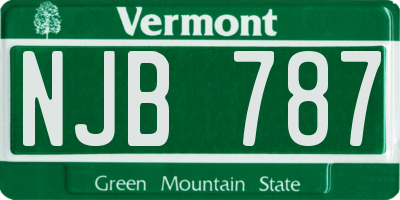 VT license plate NJB787