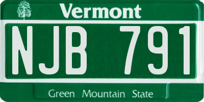 VT license plate NJB791