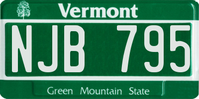 VT license plate NJB795