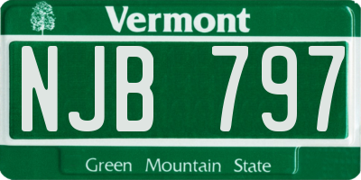 VT license plate NJB797
