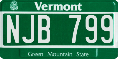 VT license plate NJB799