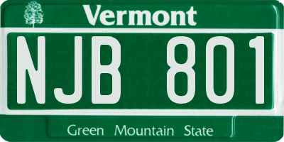 VT license plate NJB801