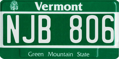 VT license plate NJB806