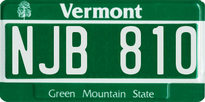 VT license plate NJB810