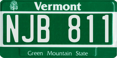 VT license plate NJB811