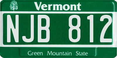 VT license plate NJB812