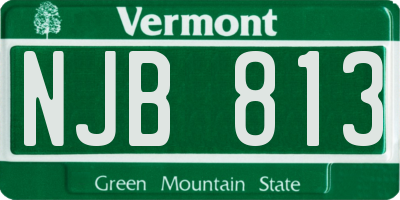 VT license plate NJB813