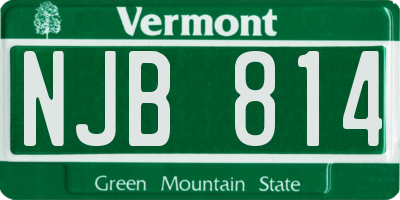 VT license plate NJB814