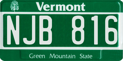 VT license plate NJB816