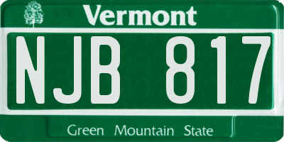 VT license plate NJB817