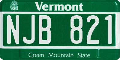 VT license plate NJB821